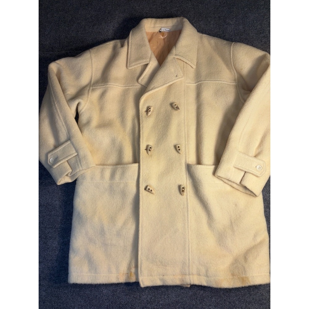 Dash Fleece Blazer Jacket Mens 44 Beige Wool Double Breasted Notch Lapel Formal‎